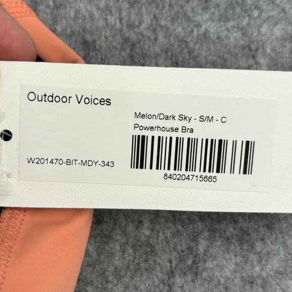 Outdoor Voices Powerhouse Sports Bra Front Zip Melon Dark Sky Blue S/M C Cup - Picture 10 of 10